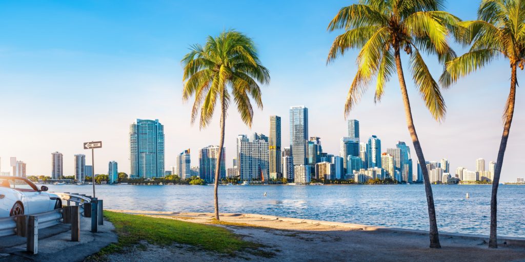 the skyline of miami, florida